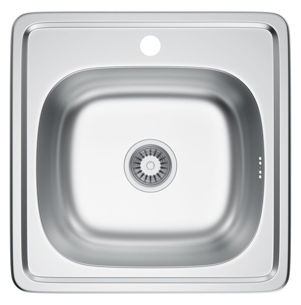 Erga HD, chiuvetă din oțel cu 1 cameră 485x485x160 mm, decor satinat periat, ERG-MLS-HD4848S