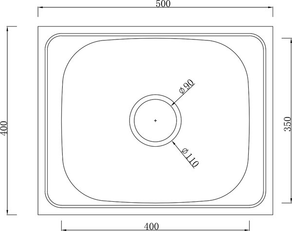Erga HD, chiuvetă din oțel cu 1 cameră 500x400x210 mm, ERG-MLS-HD4050S