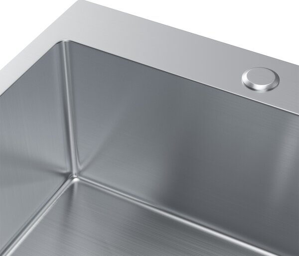 Erga HD, chiuvetă din oțel cu 1 cameră 500x450x210 mm, oțel, ERG-MLS-HD5045