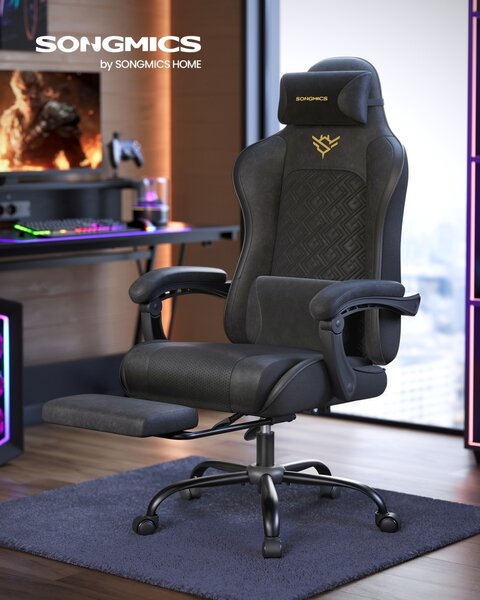 Scaun gaming, Nerone, Negru, 70x70x133 cm