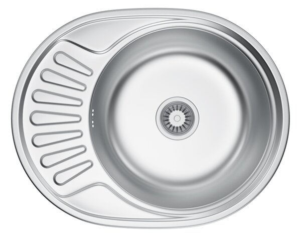 Erga HD, chiuvetă din oțel cu 1 cameră 570x450x160 mm cu scurgere scurtă, finisaj satinat periat, ERG-MLS-HD5745S