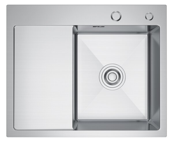 Erga HD, chiuvetă din oțel cu 1 cameră 580x480x210 mm, dreapta, oțel, ERG-MLS-HD5848R