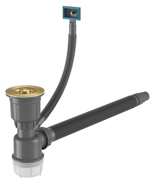 Erga HD, chiuvetă din oțel cu 1 cameră 780x490x210 mm, stânga, auriu, ERG-MLS-HD7849LG