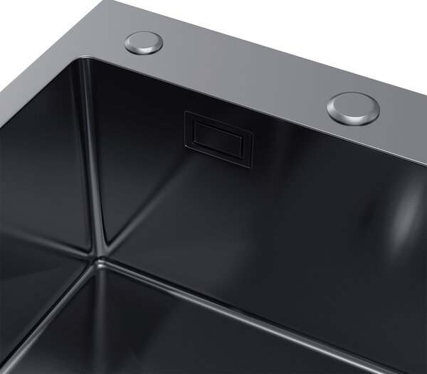 Erga HD, chiuvetă din oțel cu 1 cameră 780x490x210 mm, stânga, grafit, ERG-MLS-HD7849LB