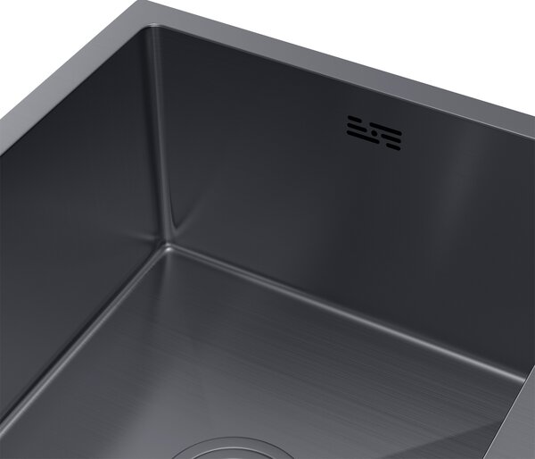 Erga HD, chiuvetă din oțel cu 2 camere 800x450x210 mm, grafit, ERG-MLS-HD8045B