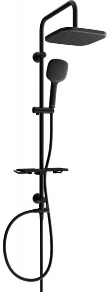 Set de duș Mexen T33 cu cap pătrat superior, negru, 798333393-70