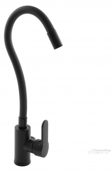 Gamma Flex 2000, baterie pentru chiuvetă de sine stătătoare cu braț flexibil, negru mat, GMA-BFX-2000BK
