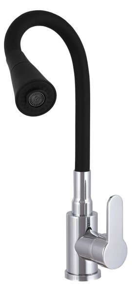 Gamma Flex 3000, baterie pentru chiuvetă de sine stătătoare cu braț flexibil, negru-crom, GMA-BFX-3000CH