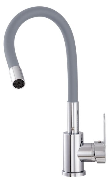Gamma Flex 2000, baterie pentru chiuvetă de sine stătătoare cu braț flexibil, gri-crom, GMA-BFX-2000G