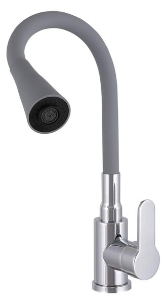 Gamma Flex 3000, baterie pentru chiuvetă de sine stătătoare cu braț flexibil, gri-crom, GMA-BFX-3000G