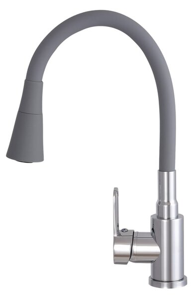 Gamma Flex 3000, baterie pentru chiuvetă de sine stătătoare cu braț flexibil, gri-crom, GMA-BFX-3000G