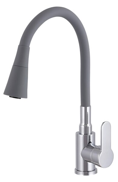 Gamma Flex 3000, baterie pentru chiuvetă de sine stătătoare cu braț flexibil, gri-crom, GMA-BFX-3000G