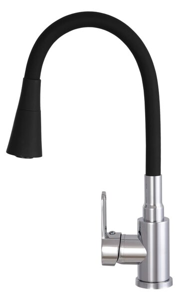 Gamma Flex 3000, baterie pentru chiuvetă de sine stătătoare cu braț flexibil, negru-crom, GMA-BFX-3000CH
