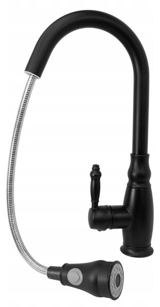 Gamma Retro, baterie pentru chiuvetă de sine stătătoare, negru mat, GMA-BROKWW-BK