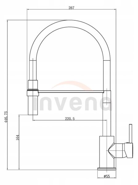 Invena Chameleon, baterie pentru chiuvetă de sine stătătoare, alb-crom, BZ-29-L02-C