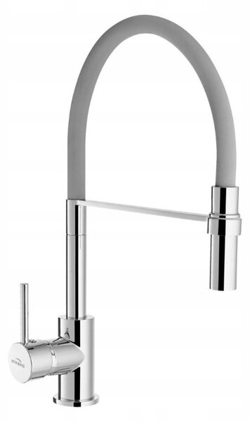 Invena Chameleon, baterie pentru chiuvetă de sine stătătoare, gri-crom, BZ-29-L05-C