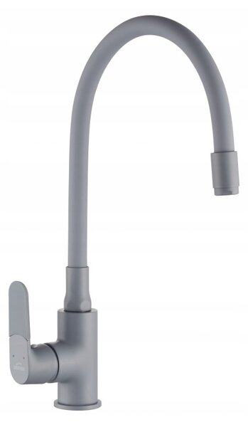 Invena Joga, baterie pentru chiuvetă de sine stătătoare cu braț flexibil, gri, BZ-32-P05-C