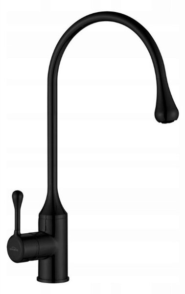 Invena Pingo, baterie pentru chiuvetă de sine stătătoare, negru mat, BZ-55-L04-L