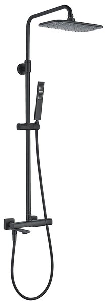 Laveo Tores, set de duș de perete cu gura de cadă pivotantă, negru mat, LAV-PLT_70KB