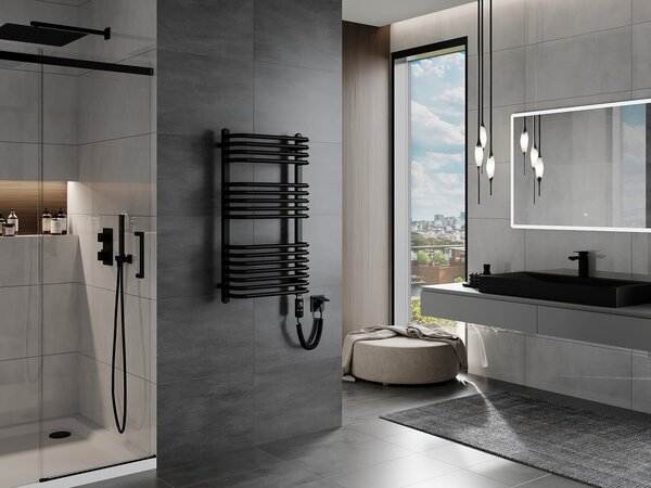 Mexen Apollo, element electric de încălzire 860x450 mm + tijă de încălzire 600 W, negru, W117-0860-450-2600-70