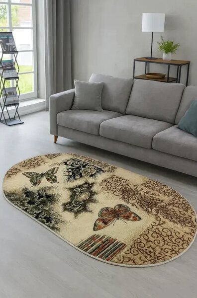 Covor modern oval lotus fluturi 1607 Selectează mărime: 080 X 150