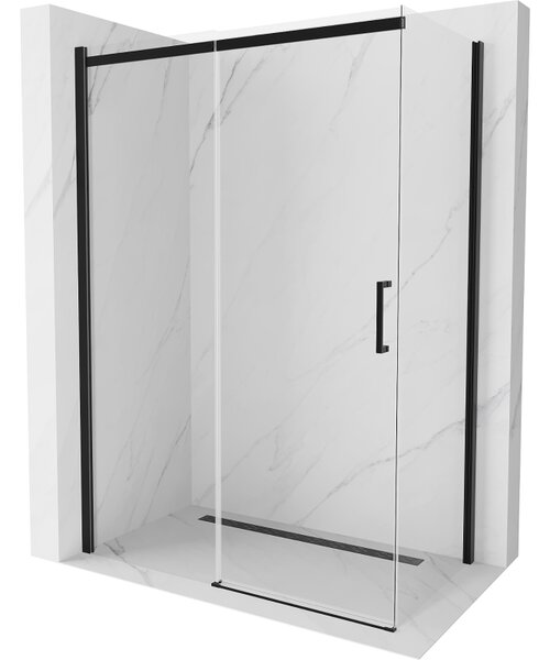 Mexen Omega cabină de duș extensibilă 130 x 70 cm, transparent, Neagră - 825-130-070-70-00