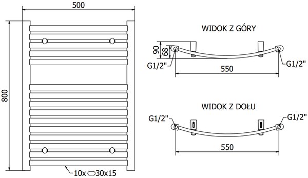 Mexen Helios, element electric de încălzire 800 x 600 mm, 600 W, alb, W103-0800-600-2600-20