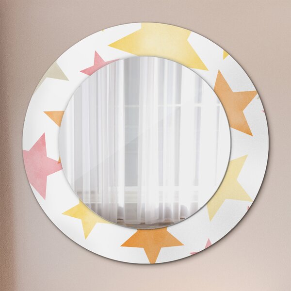 Oglindomat.ro Oglinda cu decor rotunda Oglinda cu decor rotunda Stele pastelate lsdo-00270
