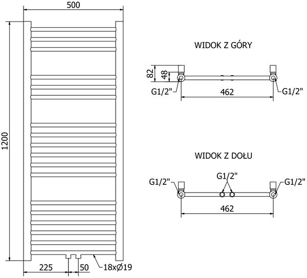 Mexen Yodo, element electric de încălzire 1200x500 mm + tijă de încălzire 600 W, alb, W113-1200-500-2600-20