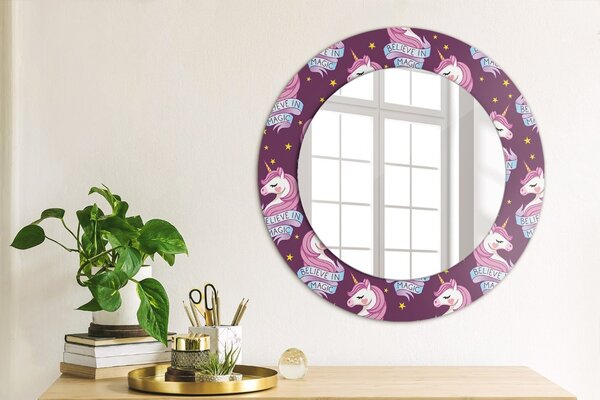 Oglindomat.ro Oglinda cu decor rotunda Oglinda cu decor rotunda Stele unicorn lsdo-00271
