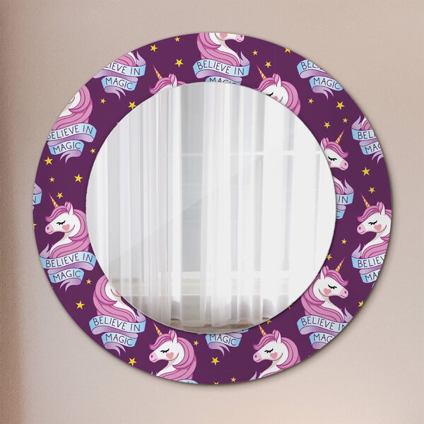 Oglindomat.ro Oglinda cu decor rotunda Oglinda cu decor rotunda Stele unicorn lsdo-00271