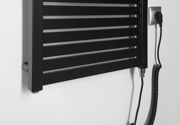 Aqualine Sapho, element electric de încălzire TONDI-E, drept, 450x970 mm, 300W, negru mat
