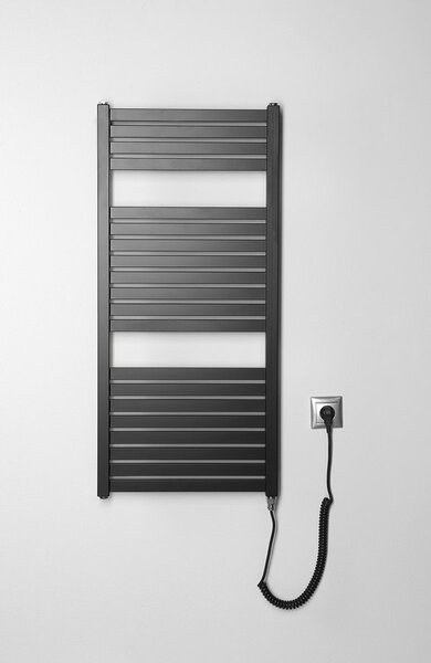 Aqualine Sapho, element electric de încălzire TONDI-E, drept, 450x970 mm, 300W, negru mat