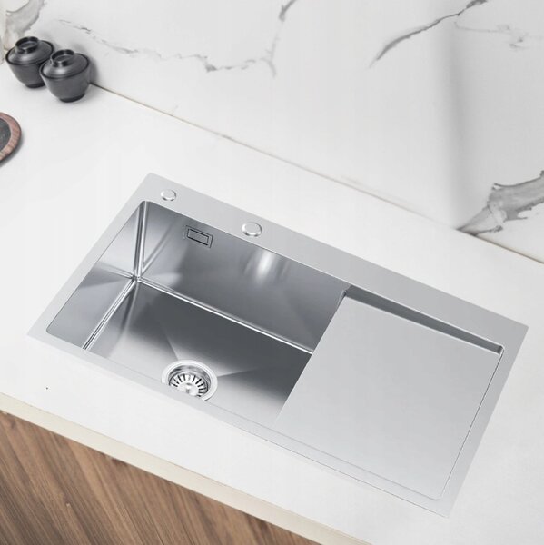 Erga HD, chiuvetă din oțel cu 1 cameră 780x490x210 mm, stânga, oțel, ERG-MLS-HD7849L