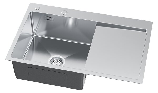 Erga HD, chiuvetă din oțel cu 1 cameră 780x490x210 mm, stânga, oțel, ERG-MLS-HD7849L