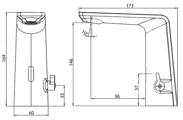 Sapho Sapho, baterie suport senzor cu control al temperaturii, 6V DC (4xAA), negru mat, PS190B