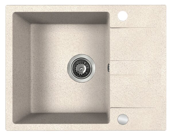 Kuchinox Laut, chiuveta granit cu 1 compartiment 560x440x174 mm + sifon, bej, LAV-SBZ_413Y
