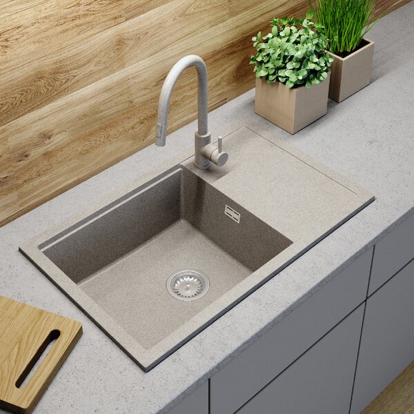 Gamma Advance 8050, chiuvetă granit cu 1 compartiment 800x500x210 mm, bej, GMA-ZLE000151