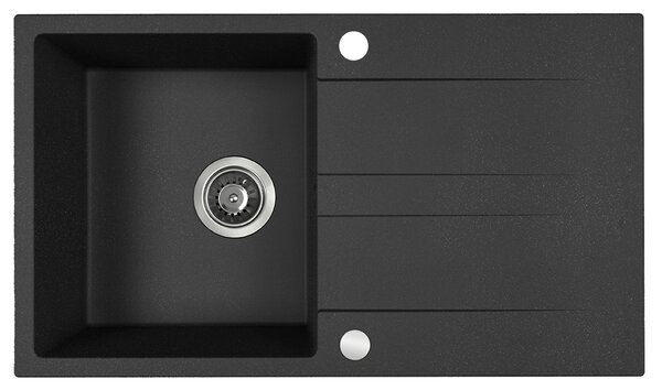 Kuchinox Laut, chiuveta granit cu 1 compartiment 760x440x174 mm + sifon, negru patat, LAV-SBZ_711Y