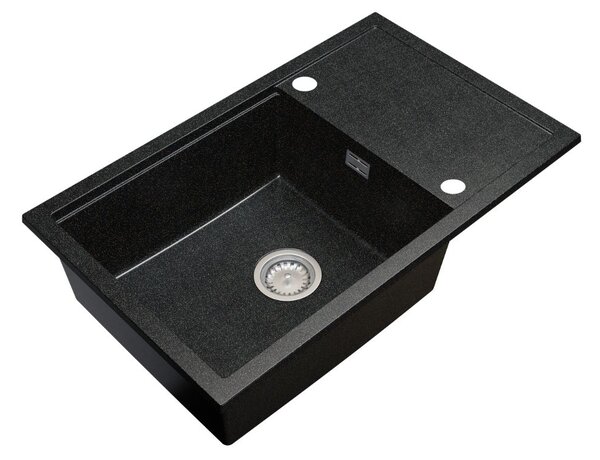 Gamma Advance 8050, chiuvetă granit cu 1 compartiment 800x500x210 mm, negru cu puncte aurii, GMA-ZLE000148