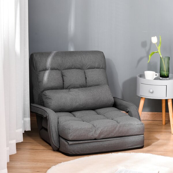 Fotoliu Pat HOMCOM reglabil pe 5 nivele 78x62x70cm, gri | Aosom Romania