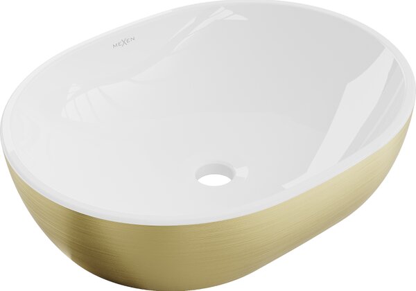 Mexen Viki, chiuveta blat 48x35x14 cm, model alb-auriu, 21054817
