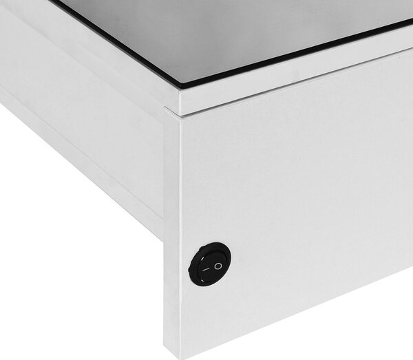 HOMCOM Dulap cu Oglindă de Perete cu Lumini LED și Rafturi Reglabile din Sticlă și MDF pentru Baie | Aosom Romania
