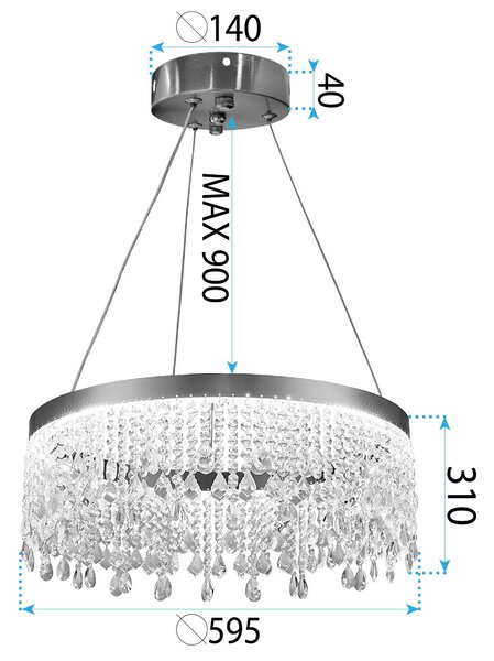 Lampa LED APP1731-1CP GOLD 60cm
