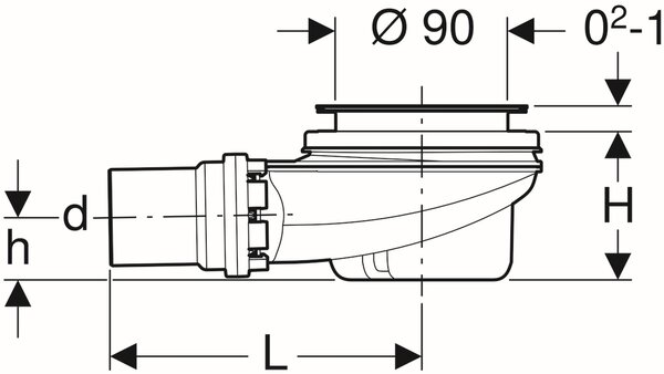 Geberit Uniflex sifon cădiță duș 150.551.21.1