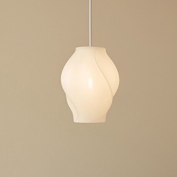 Lucande Lampa suspendată Tovina, textilă, albă, Ø35cm, reglabil, Alb, Camera de zi / sufragerie, Țesătură / Textil, Scandinavă