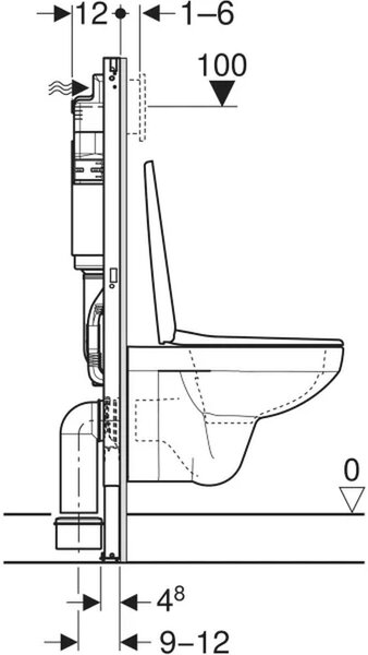 Geberit Duofix Basic set cadru și vas wc, capac+ buton de spălare 118.340.21.3