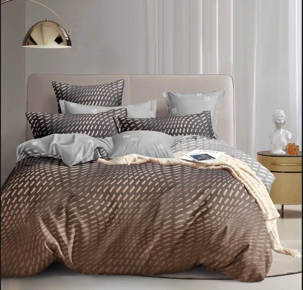 Lenjerie de pat din bumbac TORVELIS maro-gri Dimensiune lenjerie de pat: 70 x 90 cm | 140 x 200 cm