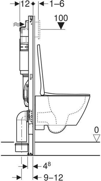 Geberit Duofix Basic set vas cu capac și cadru 118.346.00.3