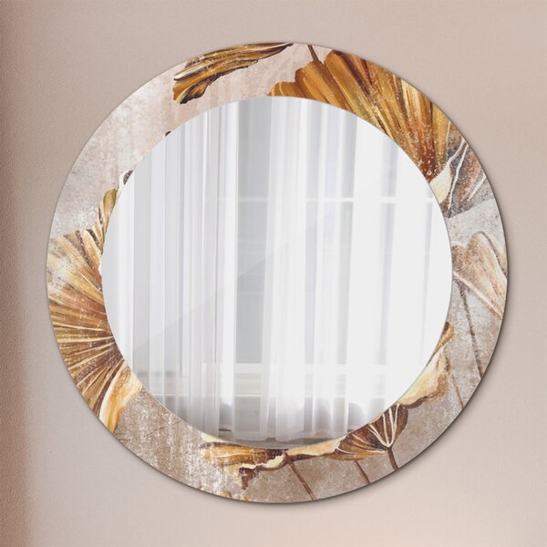 Decor oglinda rotunda Frunze aurii fi 60 cm